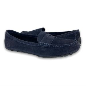 Born Malena Blue Suede Driving Penny Loafers
